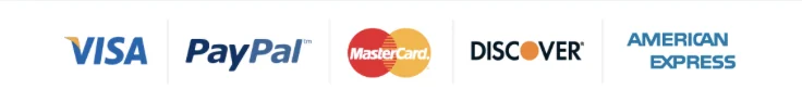 Accepted payment cards: Visa, Mastercard, American Express, Discover